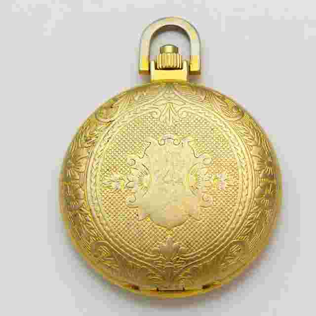 Colibri Quartz Date 41mm Gold Tone Hunting Case Pocket Watch
