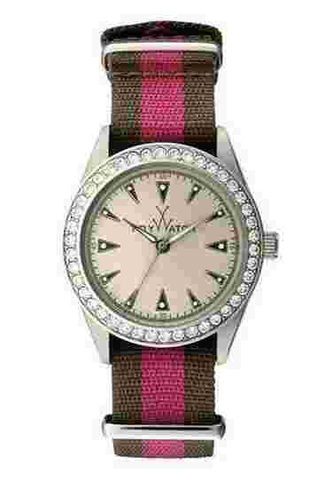 Toy Watch Vintage Dark Green Pink VI0SL Swarovski Women's Crystals Watch 2701