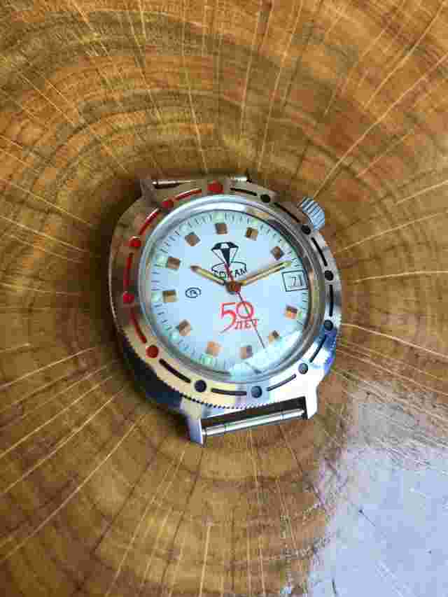 USSR men's wrist watch WOSTOK 50 YEARS gokam classic vintage Serviced