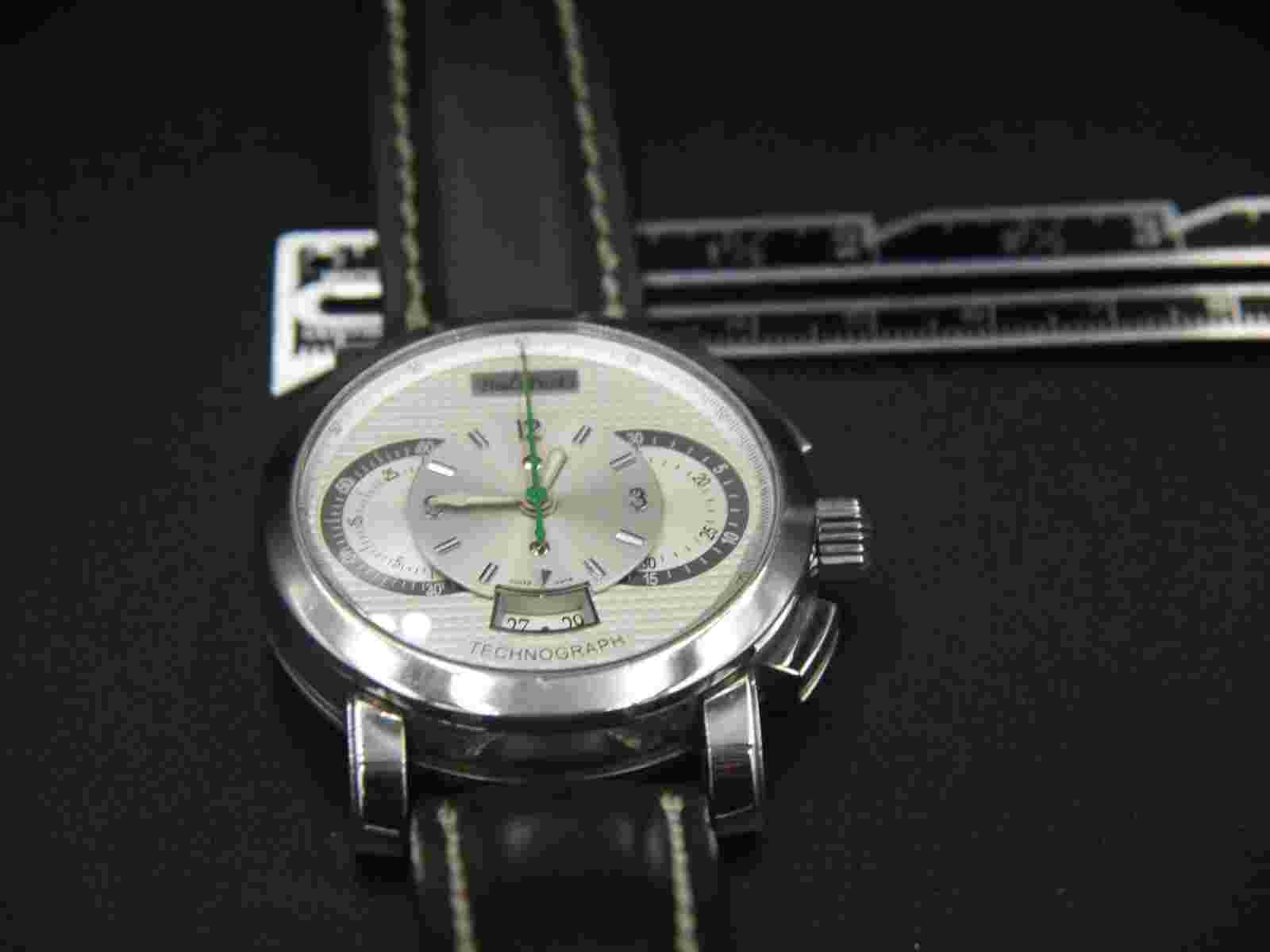 Paul Picot TECHNOGRAPH Automatic Men's Watch P0334Q.SG.7401 with Box & Papers