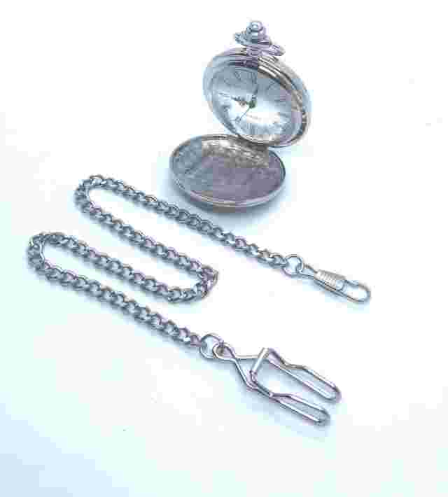 Lambretta SX200 Classic Smooth Steel Quartz Pocket Watch with Chain Li150 GP200