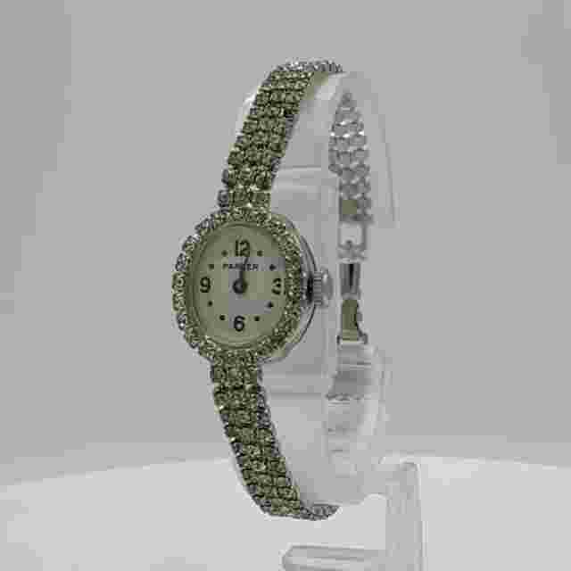 Vintage 18mm Parker Diamonds Ladies Quartz Wristwatch 672 Stainless Steel