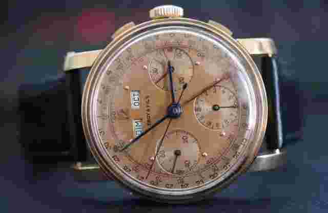 LEROY & FILS 18K ROSE GOLD VALJOUX 72C