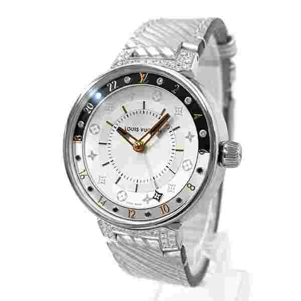 LOUIS VUITTON Tambour Moon Dual Time mm watch women TO182999
