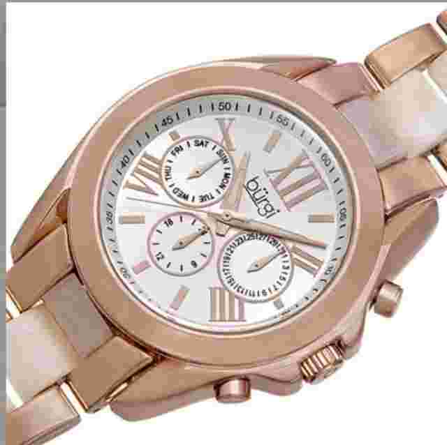 Women's Burgi BUR094RG Swiss Quartz Multifunction Rose-tone Bracelet Watch