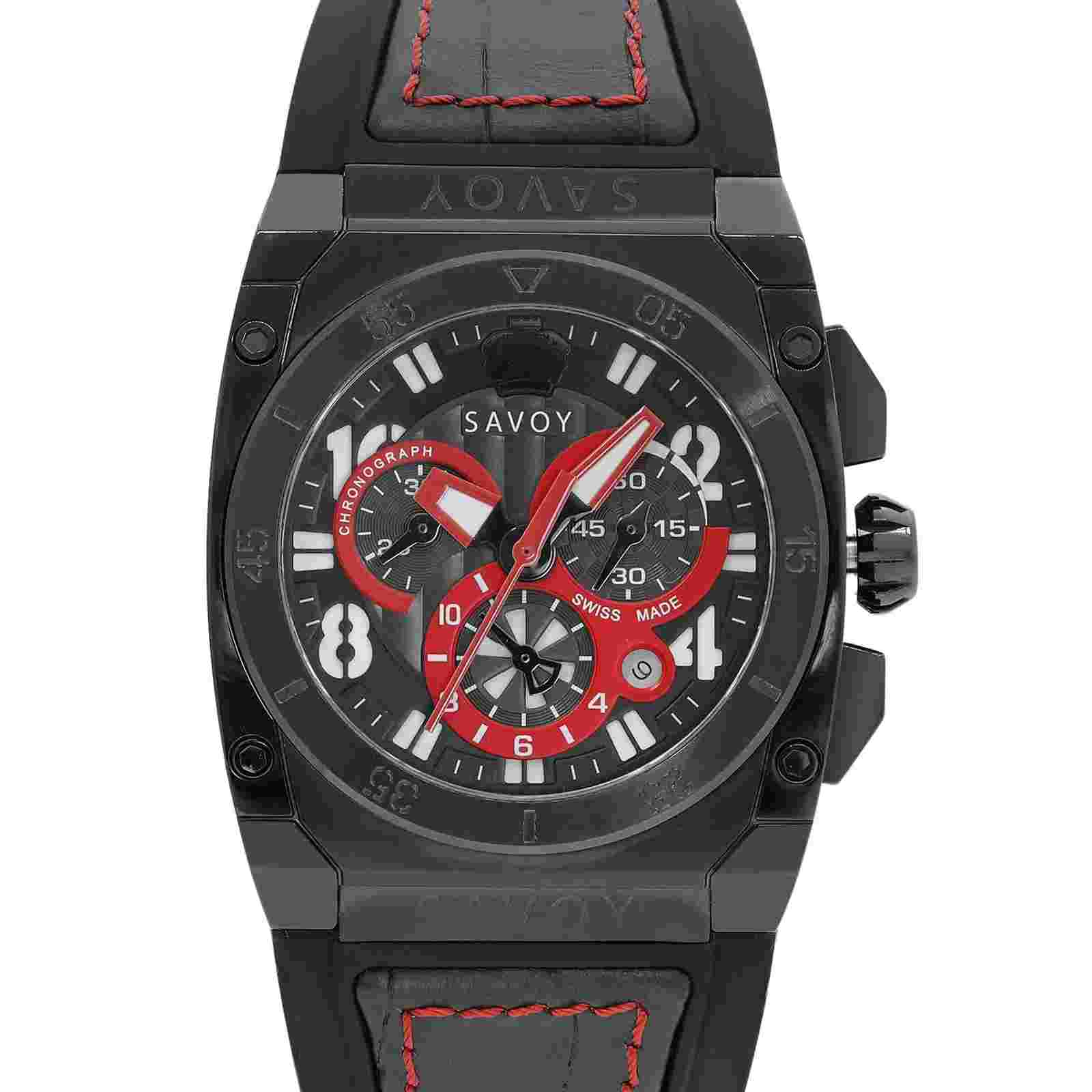 Savoy Icon Extreme Steel Chronograph Black Dial Mens Watch S1.71B7T.0206.R