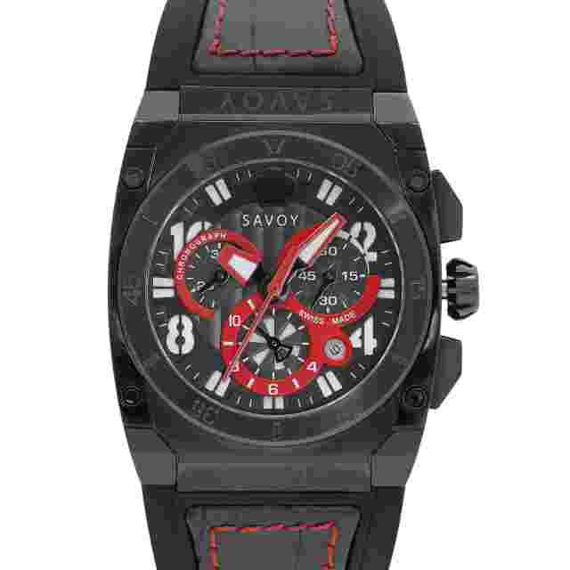 Savoy Icon Extreme Steel Chronograph Black Dial Mens Watch S1.71B7T.0206.R