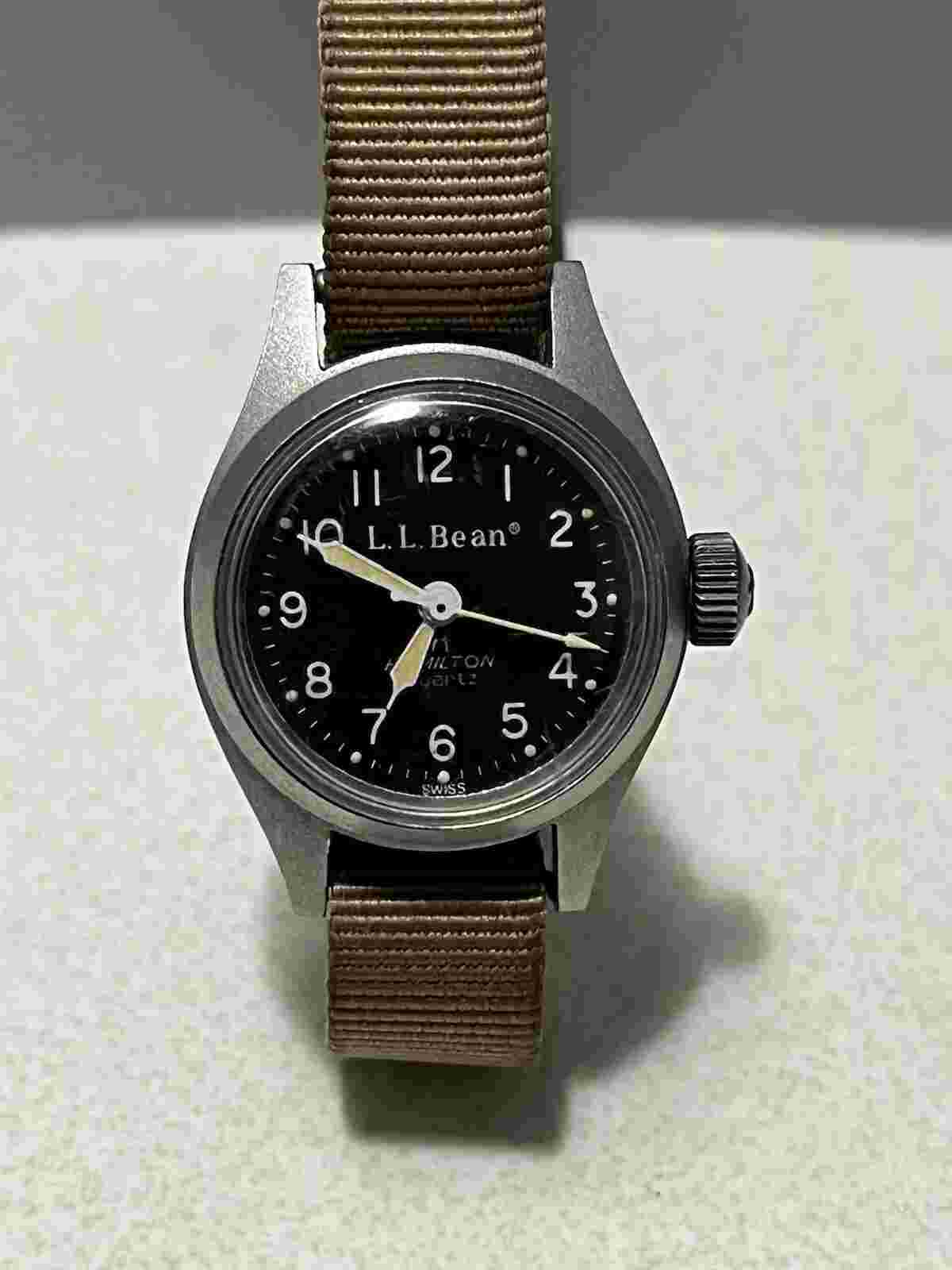 Vtg L.L. Bean Hamilton 870980 Ladies Quartz Field Watch 8709 Tiny - Runs Great!