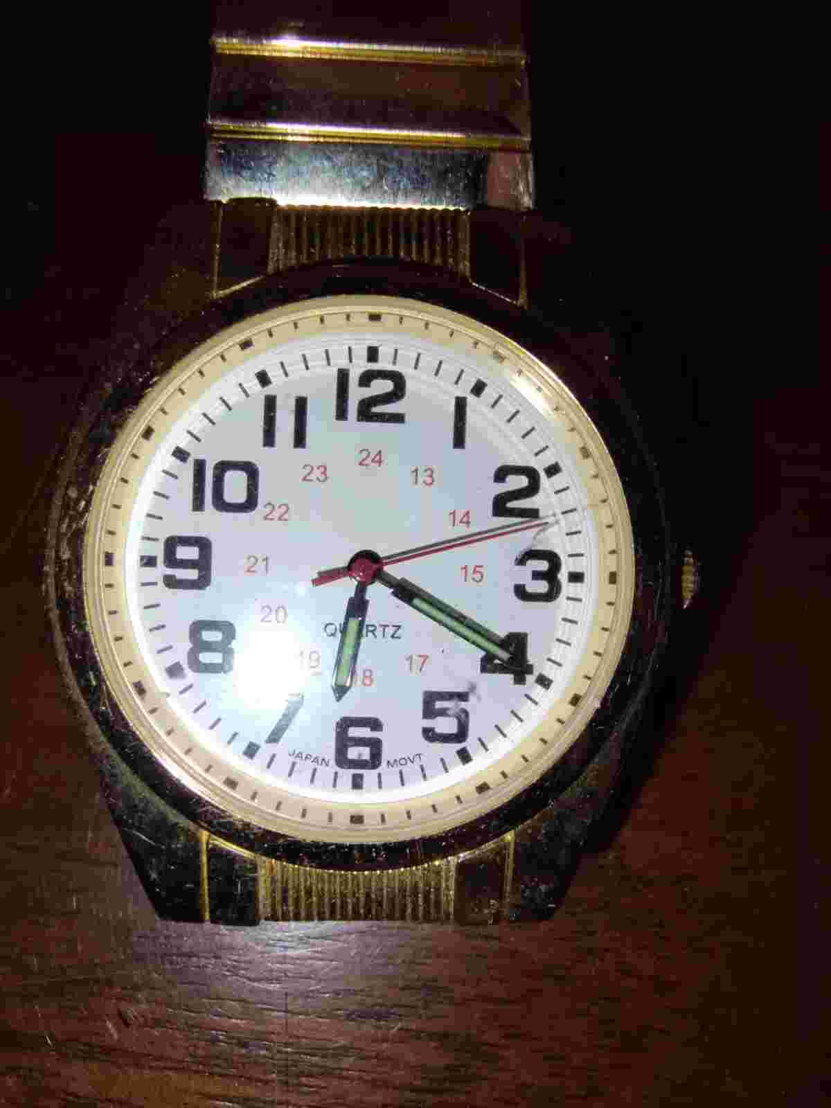 Puritan 60487W Base Metal Bezel Japan Movt. Stainless Steel back Men's Watch