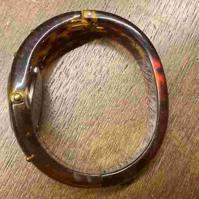 Vtg Kenneth Jay Lane KJL Watch Women Gold Tone Faux Tortoise New Battery J17-5