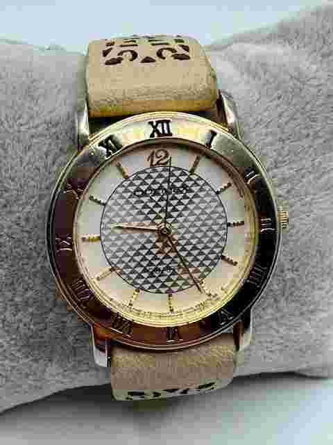 Ladies QUEMEX Gold Tone Quartz Watch New Battery