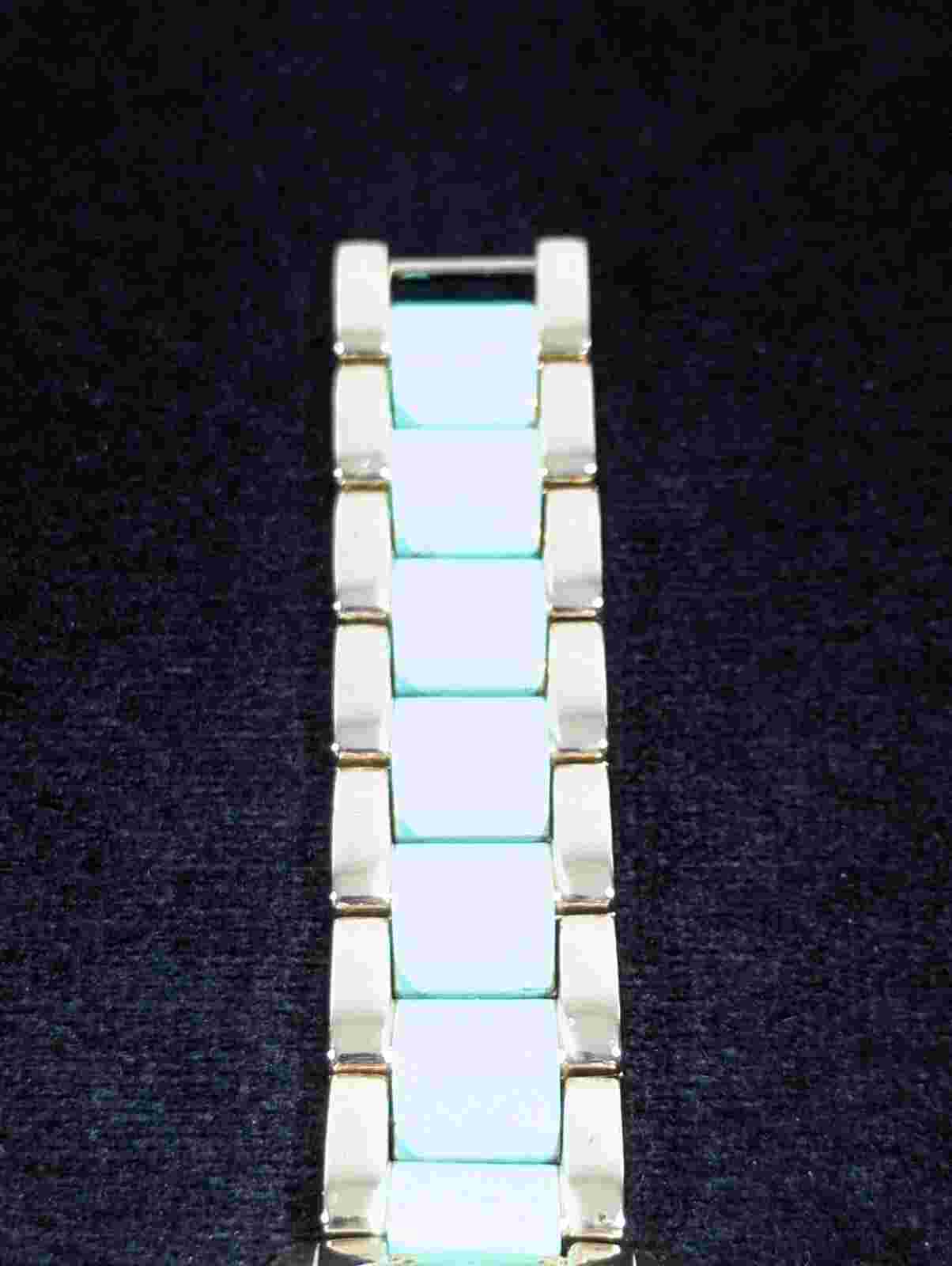 NYC Green Dial Round Gold Tone Case Two Tone Link Band Watch 7 Inch