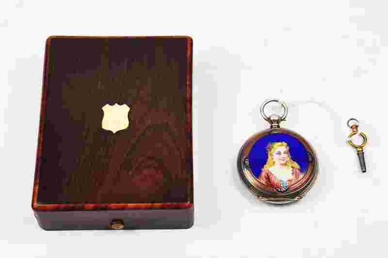ANTIQUE LEO JUVET FLEURIER CHINA DUPLEX SILVER POCKET WATCH CHINESE MARKET