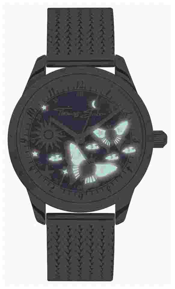 Thomas Sabo Glowing Butterflies (33mm) Blue Dial / Gold PVD WA0430-291-207 Watch