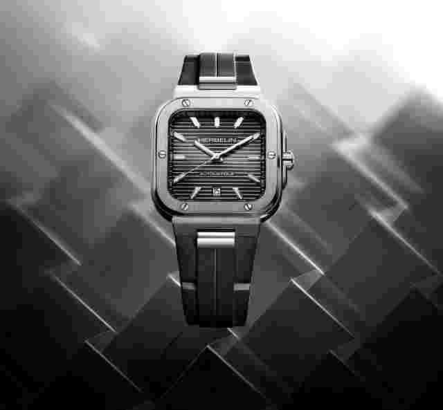 Herbelin Camarat Square 1646A14CA Men's Rubber Strap Analog Dial Automatic Watch