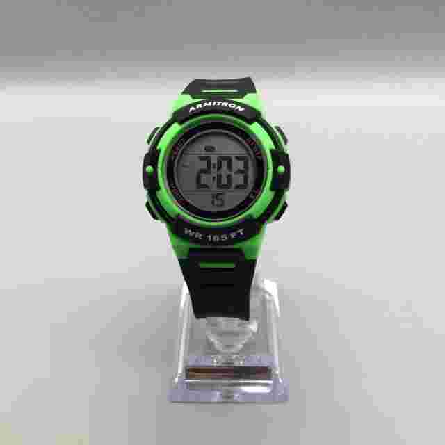 Armitron Pro Sport Watch Men 36mm Black Green Digital 50M Backlight