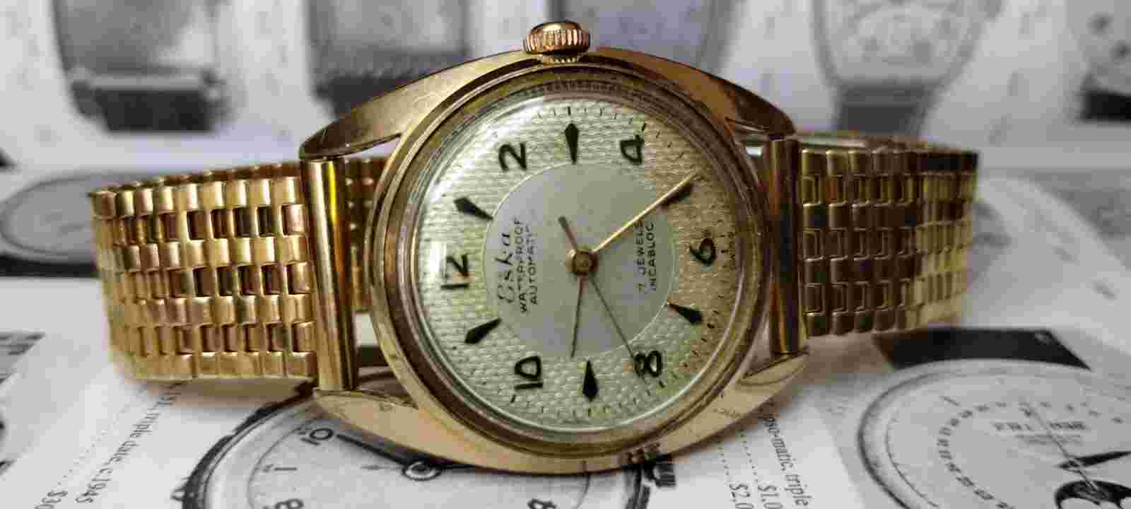 Eska VINTAGE Automatic Antigo Guilhoch Swiss Cal As 1361 Raro