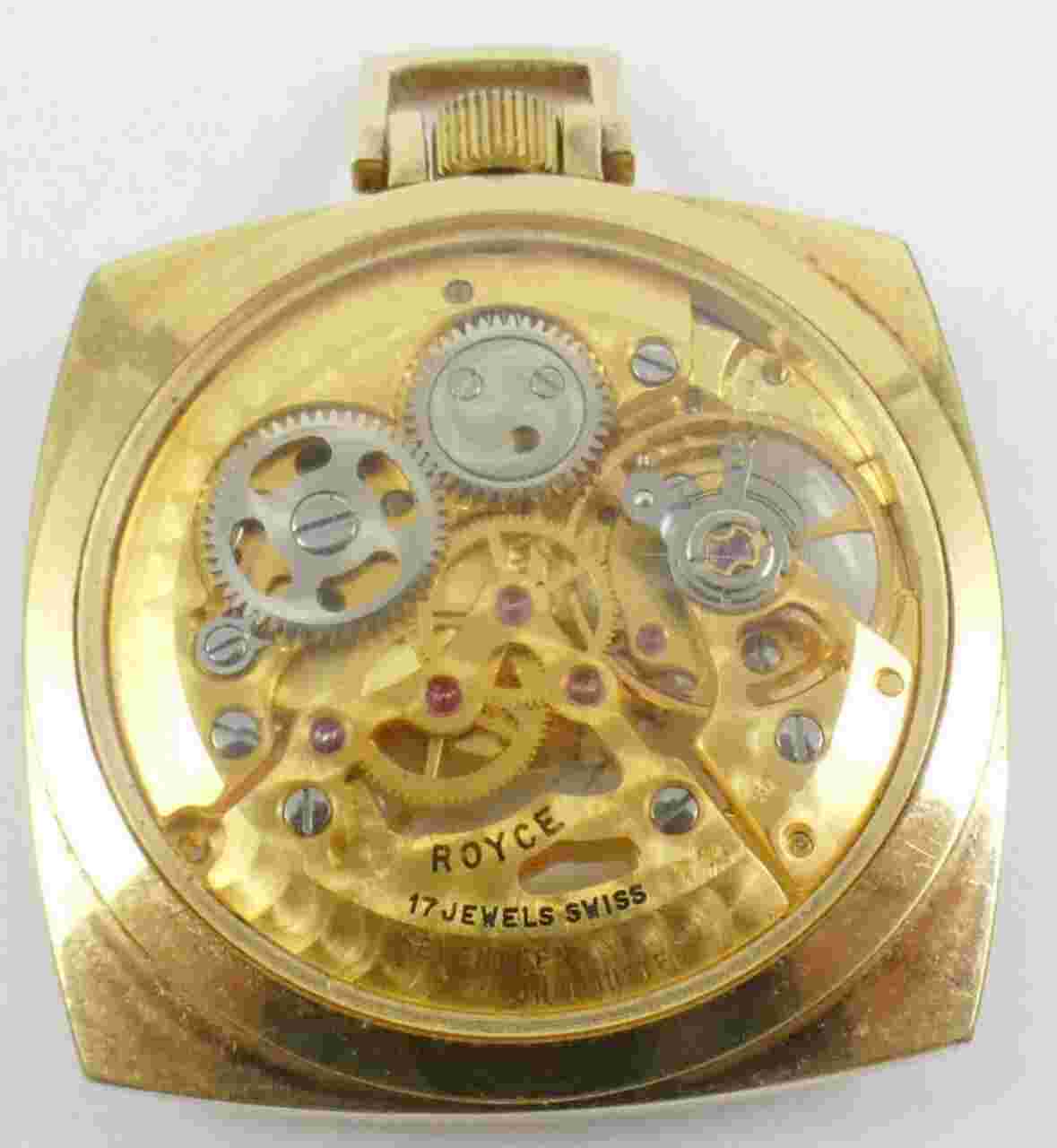 ROYCE 17 Jewel Skeleton Pendant Watch