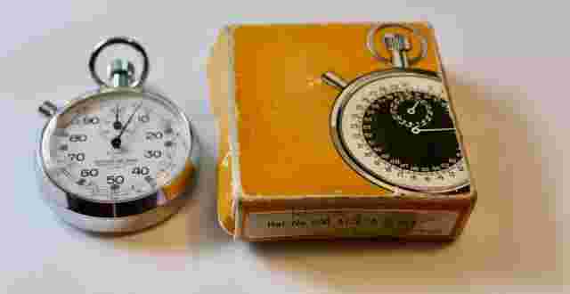 Vintage Julius Nelson shorthand Timer 7 Jewels Switzerland WORKS W Box