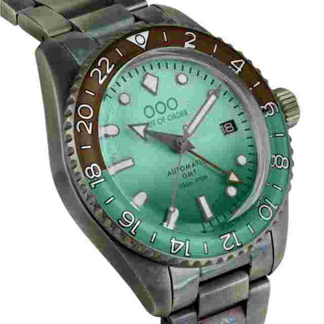 Out Of Order 001-25.AE.BAND Men's After 8 GMT Auto Ultra Distressed Wristwatch