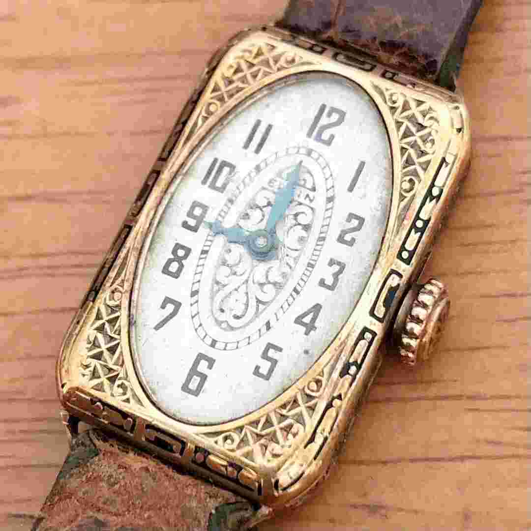 Elgin 14K Solid Gold Wristwatch Antique 1930-1940 Rare Collectible USED