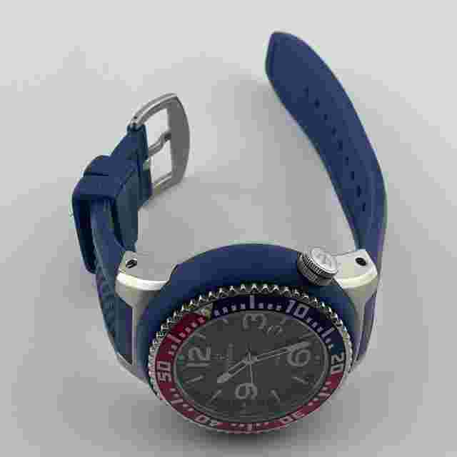 Kienzle Poseidon Watch Mens Date 53mm Case Blue Rubber Band Quartz Three Hands