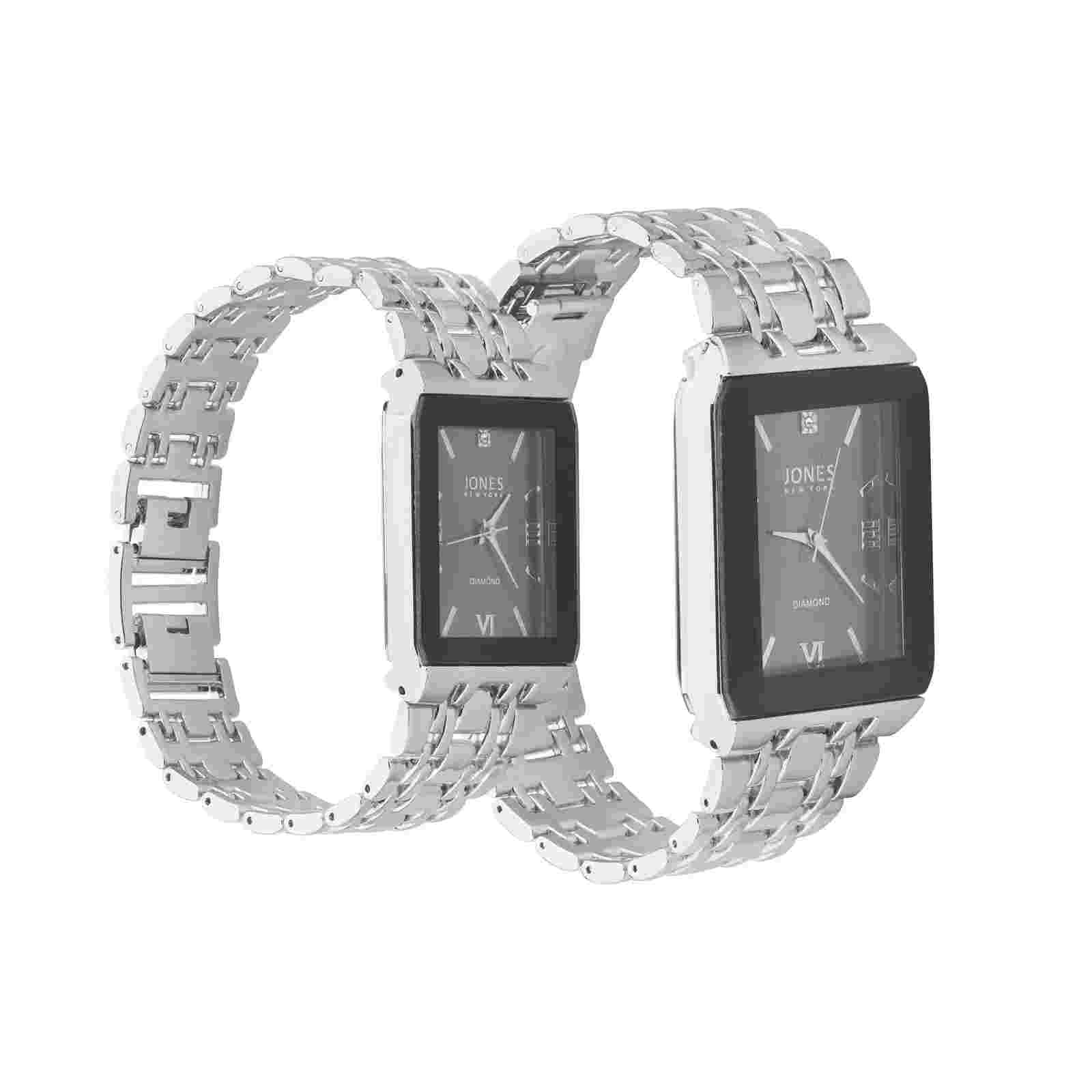 Jones New York Unisex Black/Silver His & Hers Watch Set