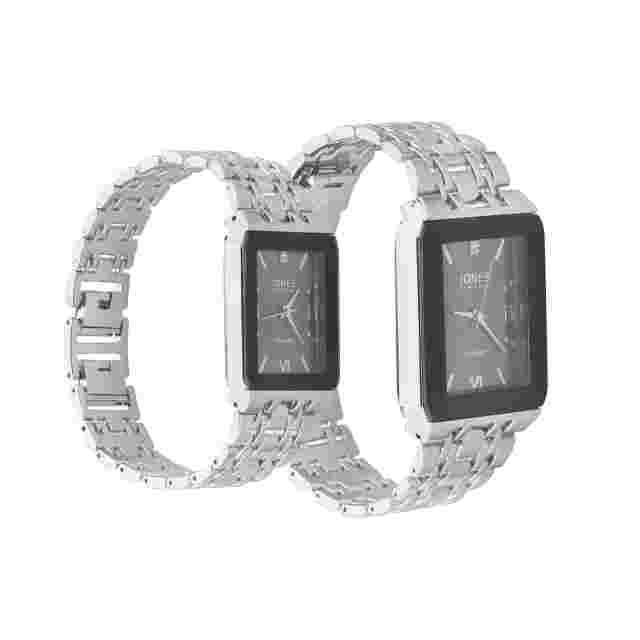 Jones New York Unisex Black/Silver His & Hers Watch Set