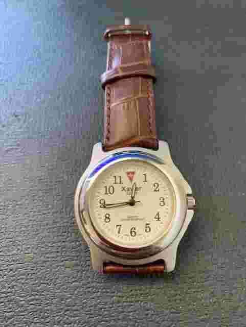 Xavier Sport Men's Watch White Dial Brown Strap