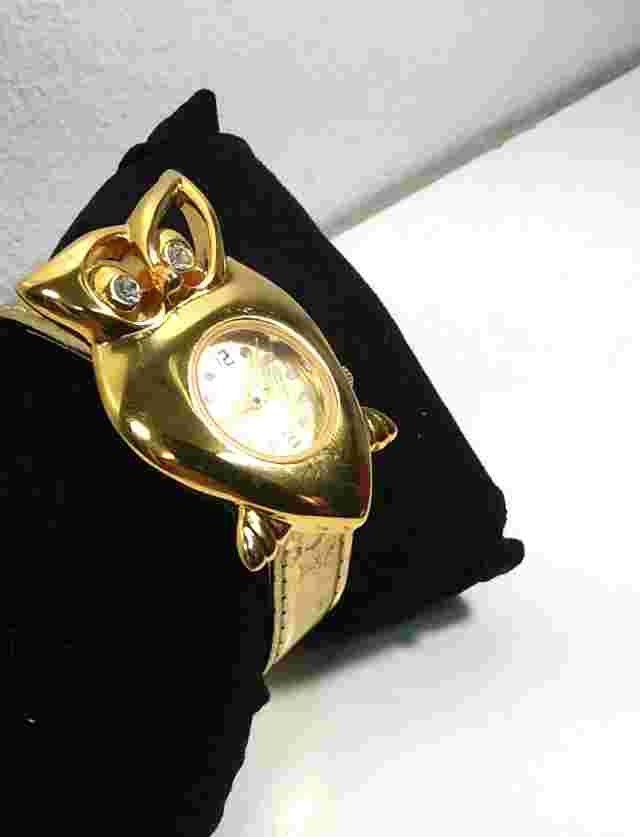 Cardini Gold Tone Owl Watch