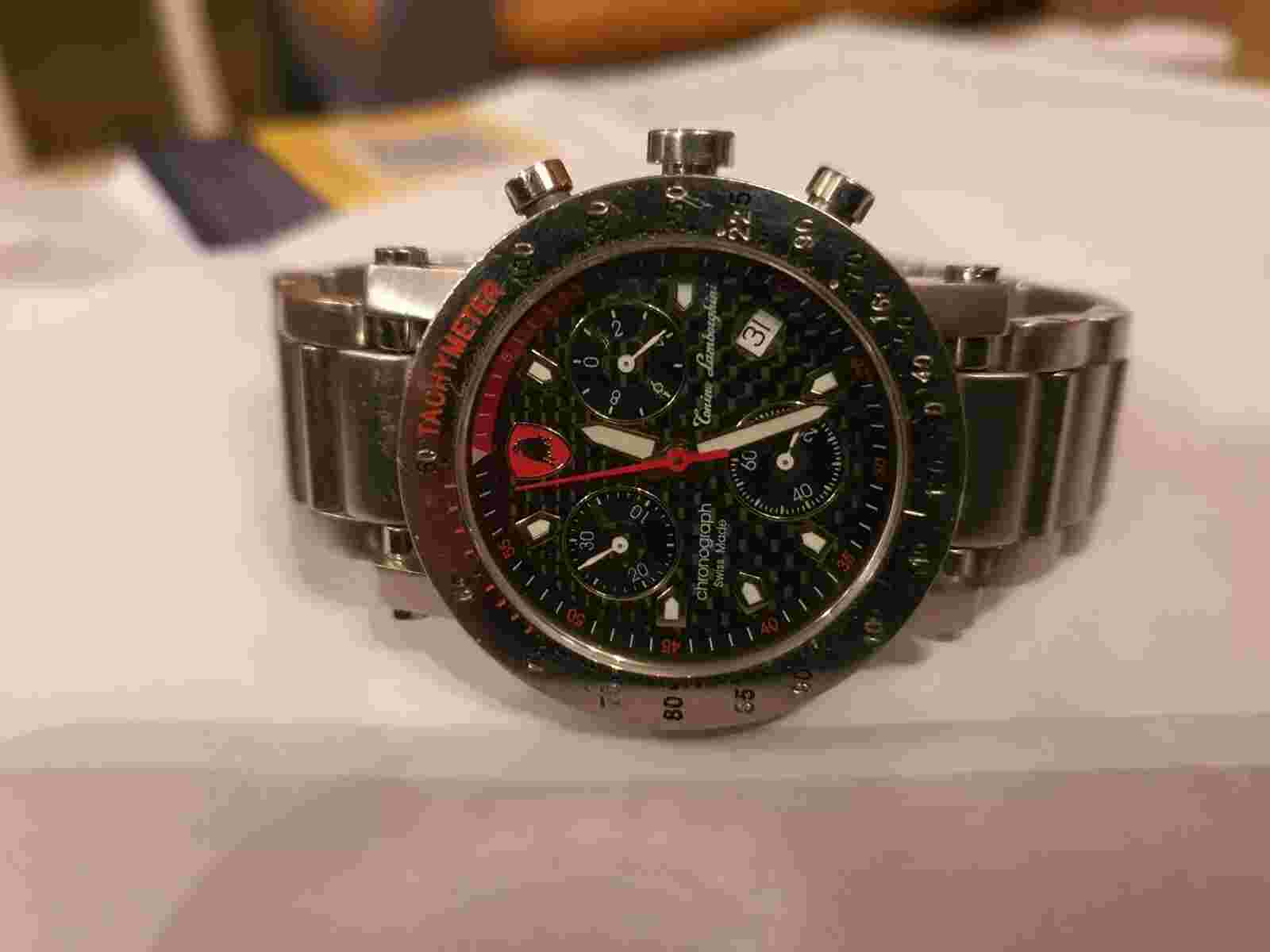 Lonino Lamborghini Chronograph Tachymeter Watch Quartz Swiss  made