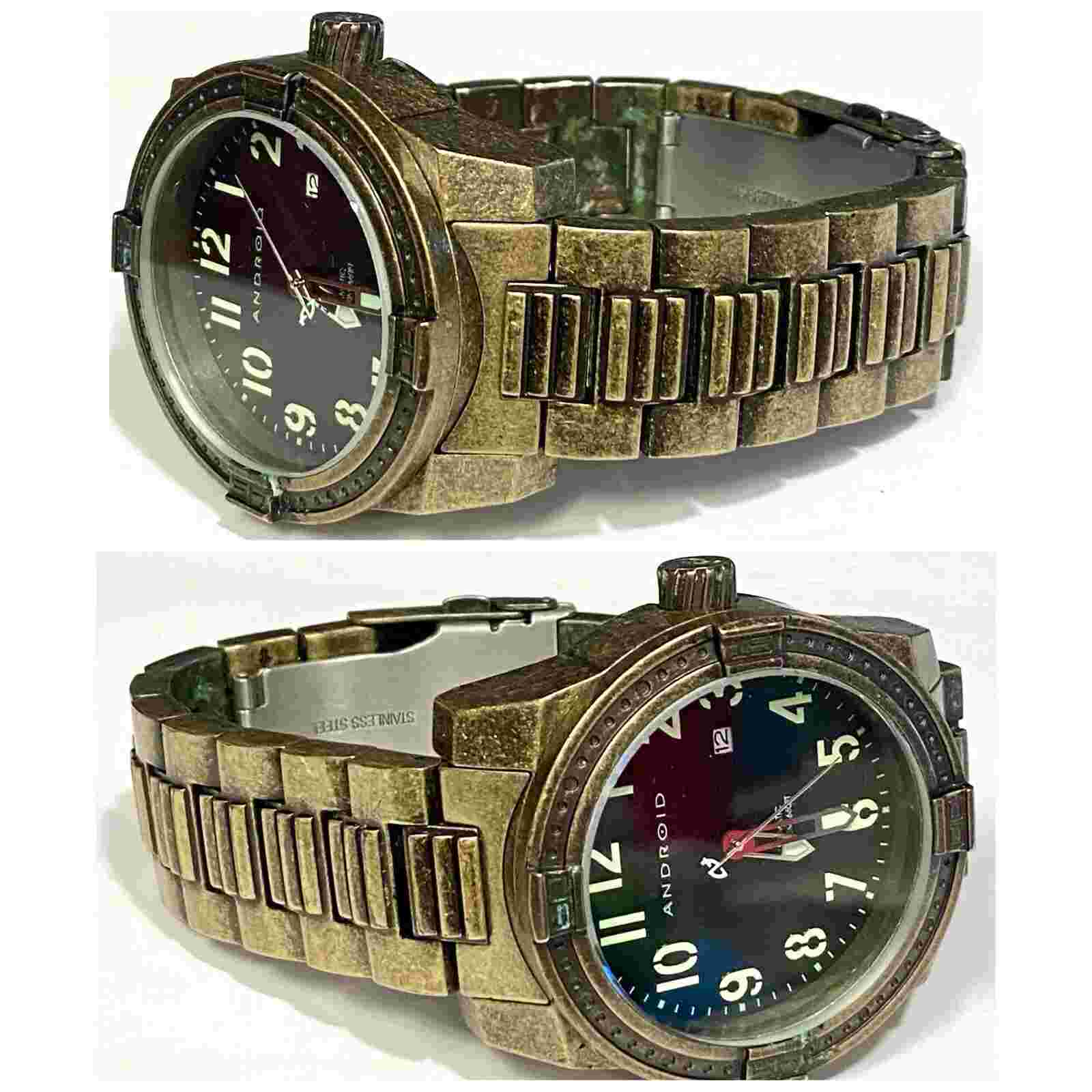 49mm Auto Distressed Bronzish Bracelet FRONTLINE LE#027/300 ANDROID Mens Watch