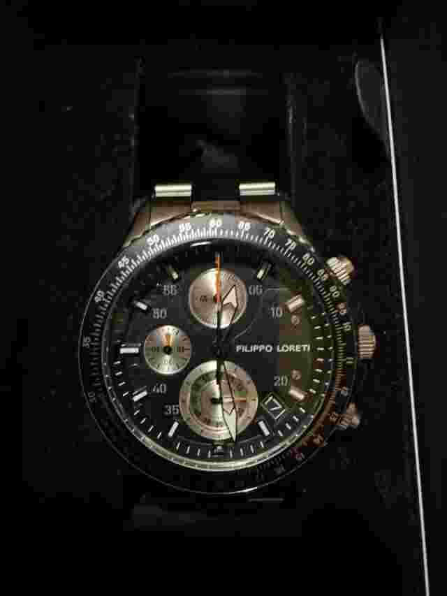 Men’s Filippo Loreti Watch Black And Silver-New