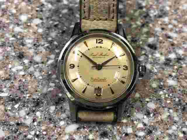 VINTAGE 1950s SWISS MADE PAUL BUHRE ROTODATOR AUTOMATIC WATCH.