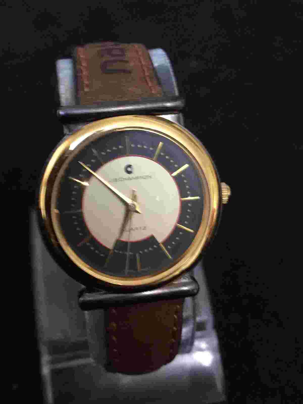 Jb Champion Ladies Watch Two Tone Face 30 Mm Case Brown Leather Band,Very clean