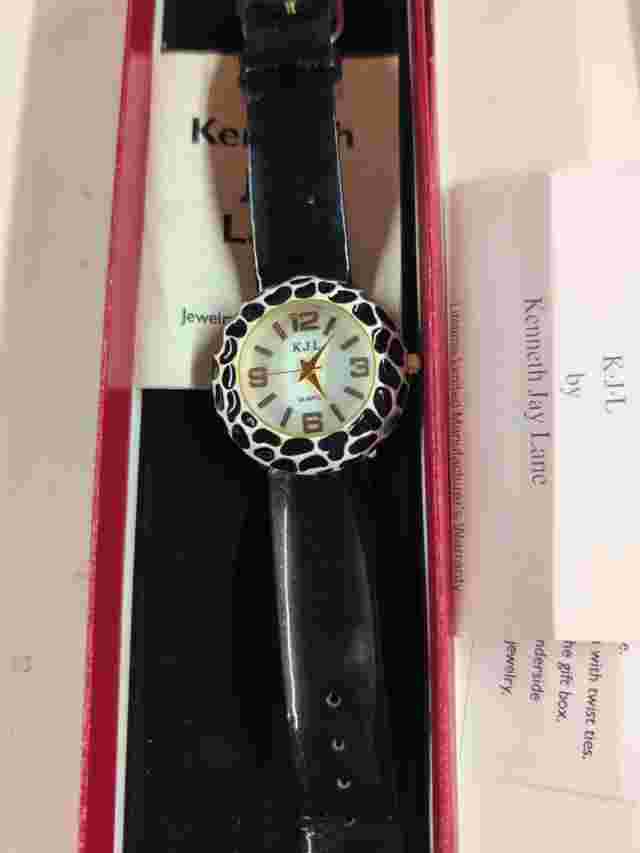 Kenneth Jay Lane KJL Leather Watche Animal Print Does work