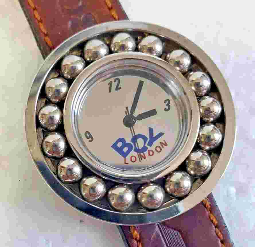 Boy London Boy-46-W Watch: 36mm Bidirectional Rotating bezel Japan. Runs.