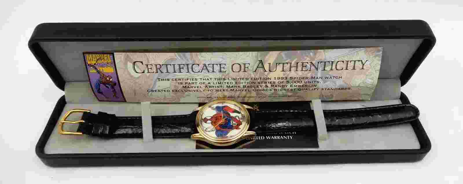 NEW SPIDER-MAN 1993 LIMITED EDITION FANTASMA WATCH #2215 OF 5000 WITH BOX & COA