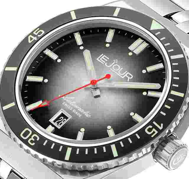 Le Jour Delmare Automatic Divers Watch Black Sunray. Authorised Dealer