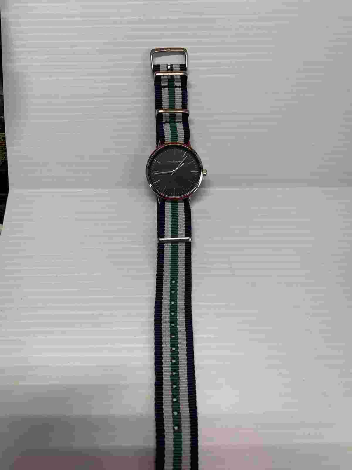 Asos Blue Watch Blue Nylon Band & Dial, unrvlld/spply,New Battery