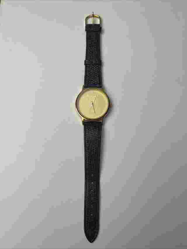 Kodak Official Sponsor Olypmic Watch Gold With 9in Black Leather Band