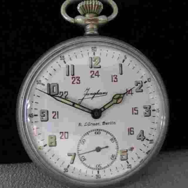 German Military Junghans A. Lunser Berlin 47G Field Pocket Watch Running C739