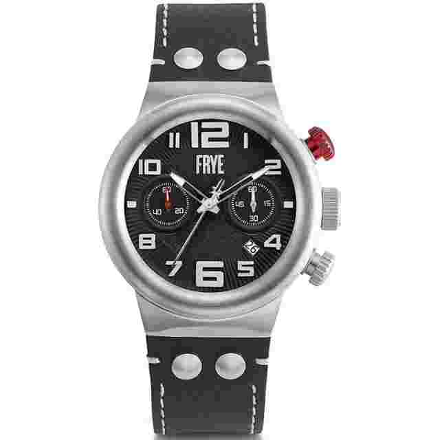 Frye Harness Men's Stainless Steel Chrono Black Band 46mm Watch 37fr00005-01