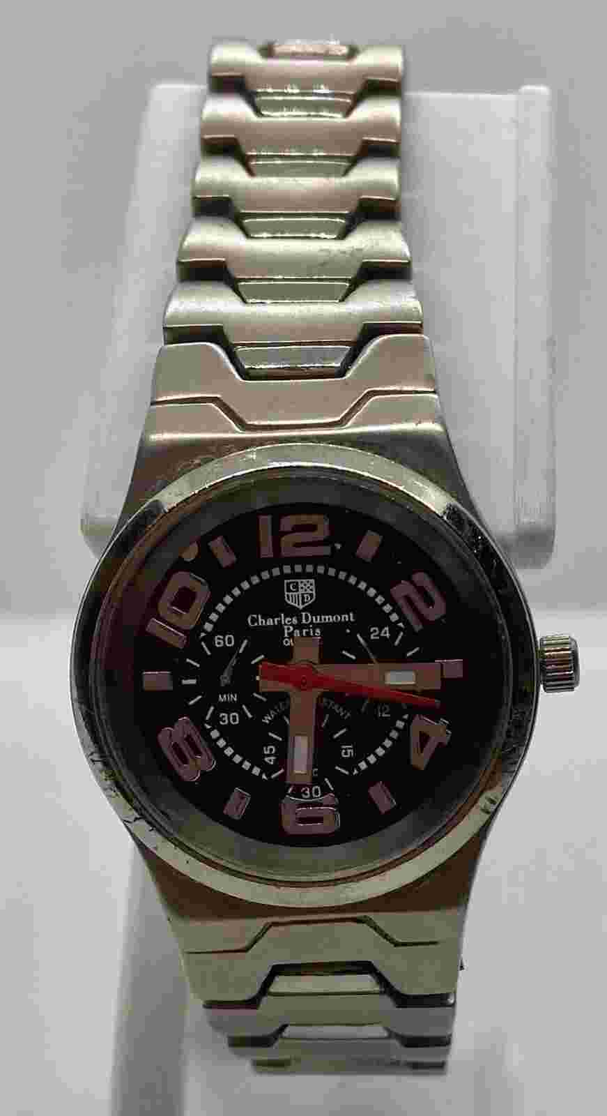 CHARLES DUMONT PARIS Ladies Watch New Battery Silver 7-1/2” Band Water Resistant