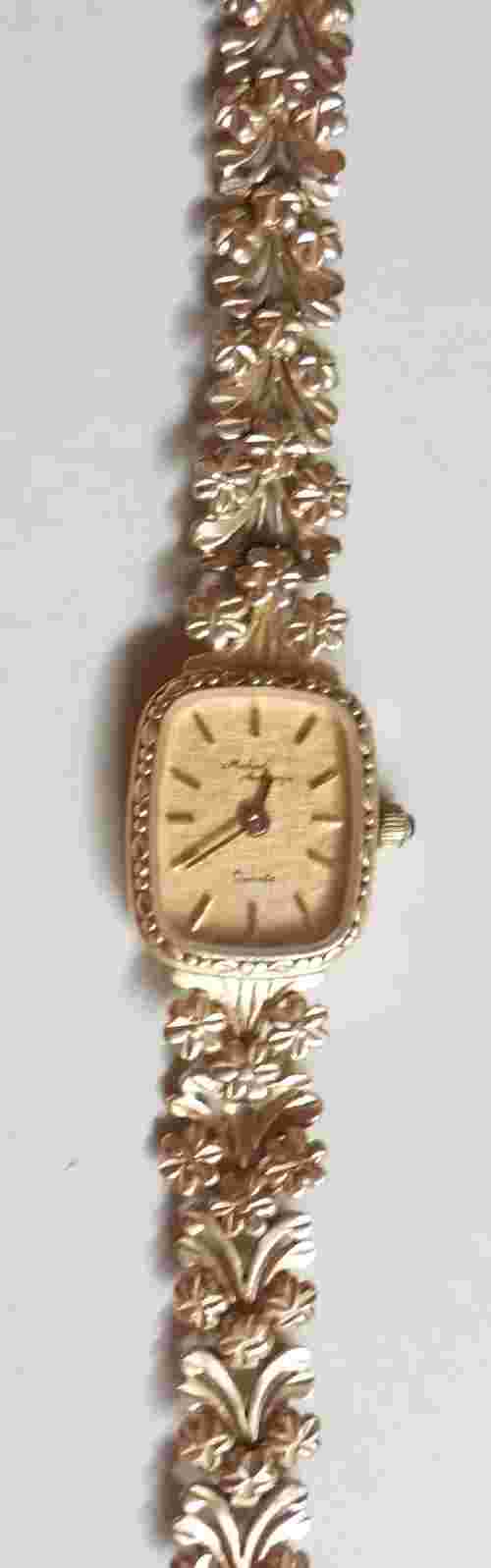 Michael Anthony 14K Gold Swiss Quartz Ladies Watch 15.86 Grams, 7.5"