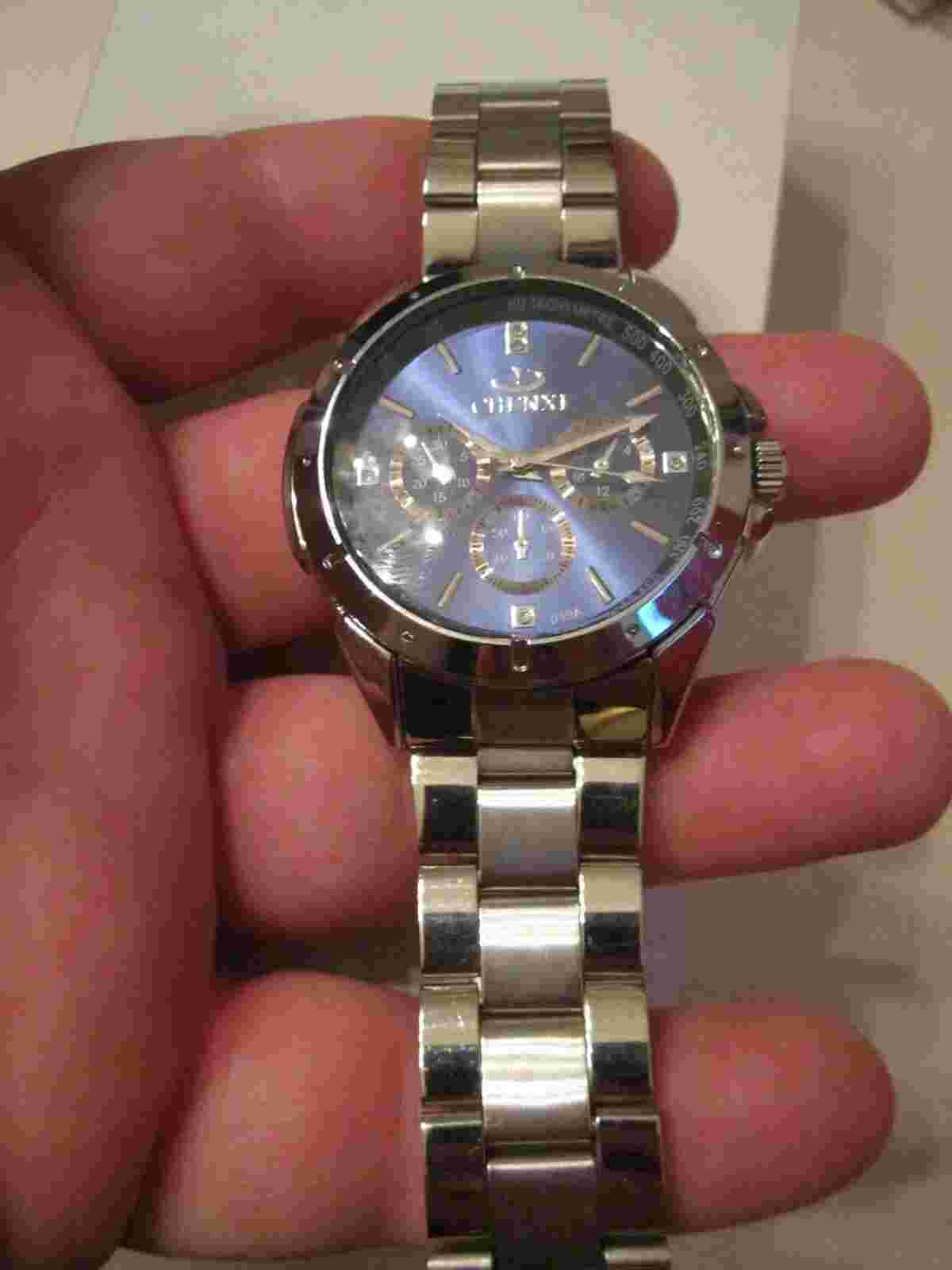 MEN'S CHENXI QUARTZ WATCH - BLUE FACE - STAINLESS STEEL - BBA-16