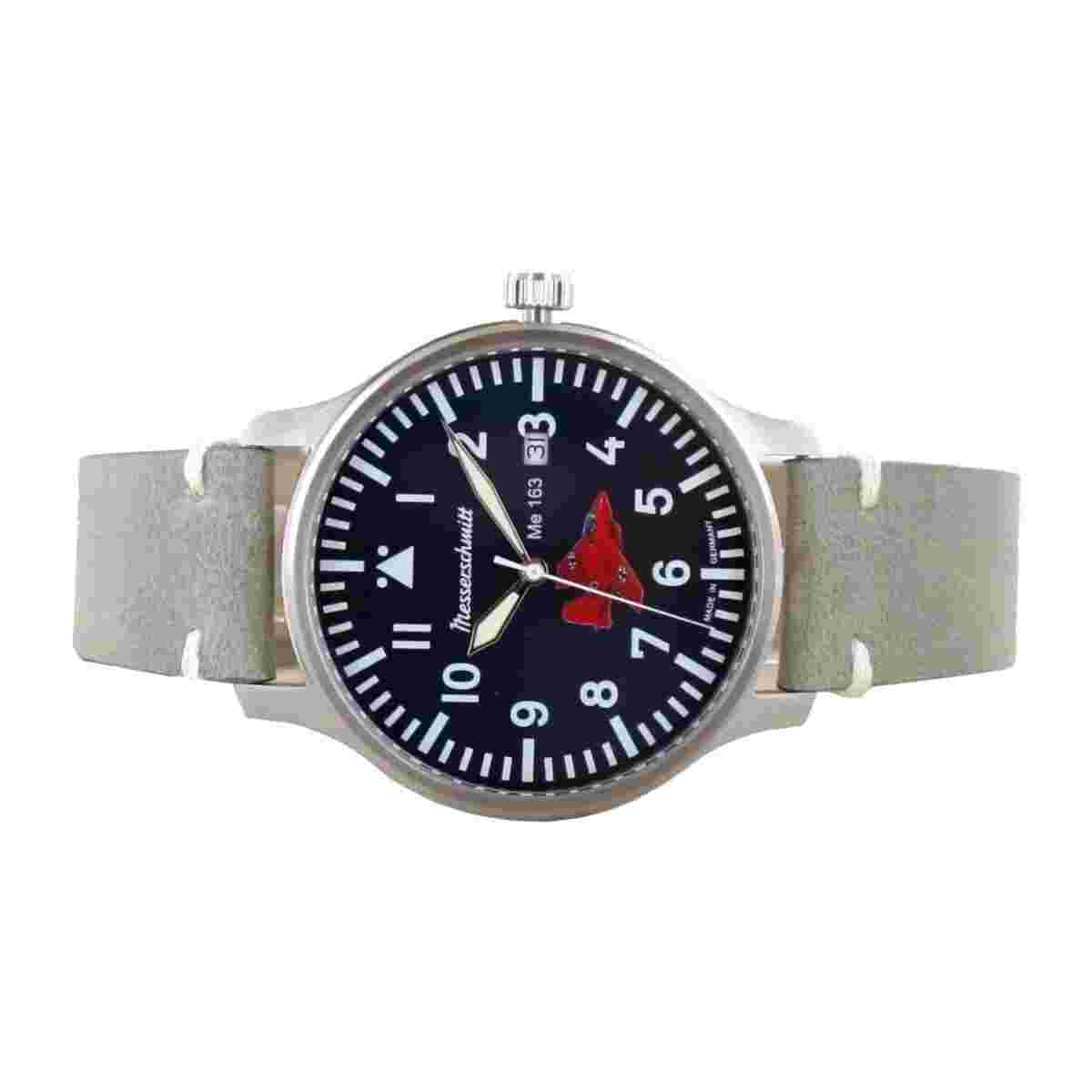 Aristo Men's Messerschmitt Watch Aviator - Comet 80 Years - ME163-80-1 Leather