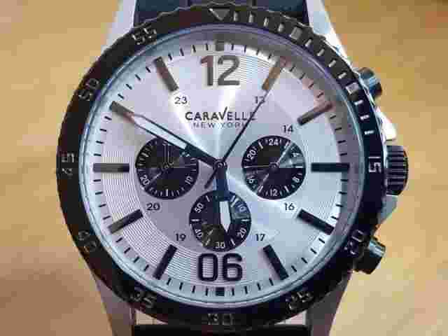 Mens Bulova Caravelle New York Logan Black Silicone Chrono Watch New In Box