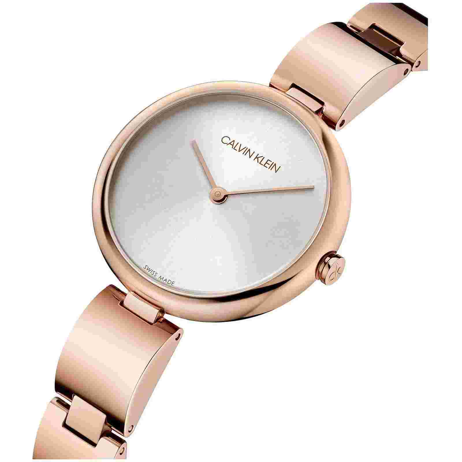 Womens Wristwatch CK CALVIN KLEIN WAVY K9U23646 Stainless Steel Gold Rose