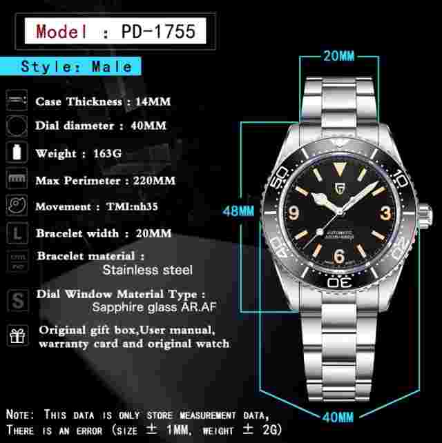 PAGANI DESIGN Luxury Mens Watches Automatic Watch For Men Luminous Dial Watches